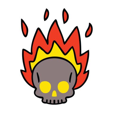 el çekilmiş ilginç karikatür kafatası