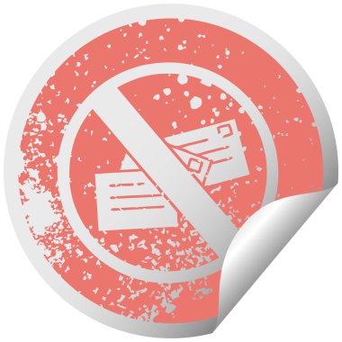 sıkıntılı dairesel peeling etiket sembolü mesaj yok