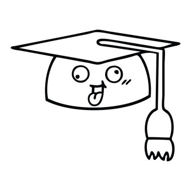 Çizim karikatür mezuniyet şapka
