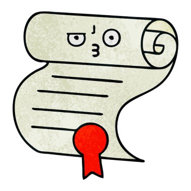 Retro grunge doku karikatür sözleşme