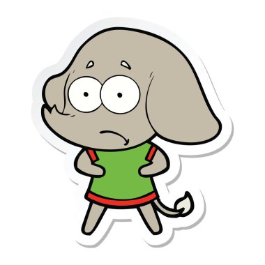 bir çizgi film emin fil etiketi