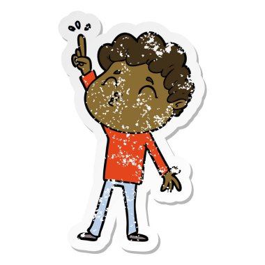 surat asmayı bir çizgi film adamın sıkıntılı etiket