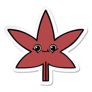 etiket sevimli çizgi sonbahar yaprak