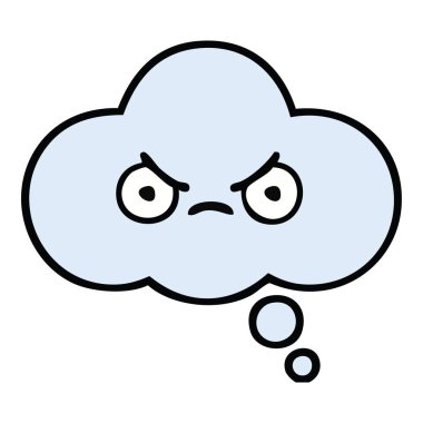 sevimli çizgi bir düşünce balonu