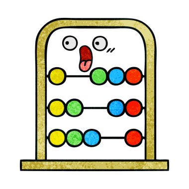 Retro grunge doku karikatür bir abaküs