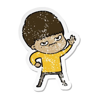 bir kızgın çizgi film çocuk sıkıntılı etiket