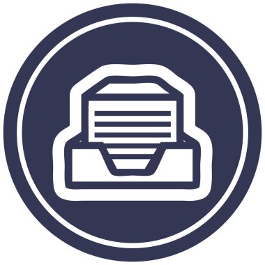 ofis kağıt yığını dairesel simgesi