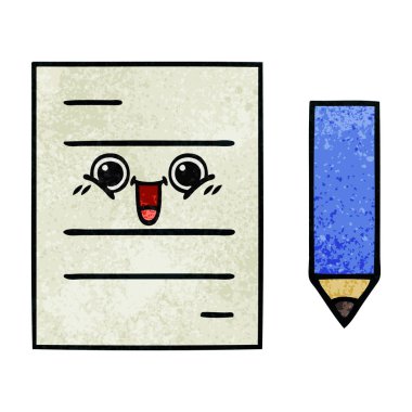 Retro grunge doku karikatür bir test kağıt