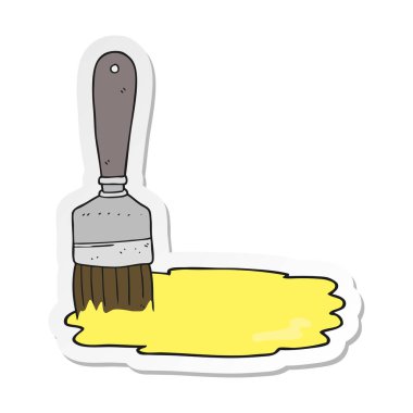 çizgi film boya fırçasının etiket