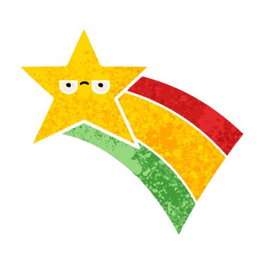 Retro illüstrasyon tarzı çizgi film çekim rainbow yıldız