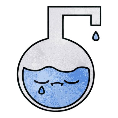 Retro grunge doku karikatür bir bilimsel deney 