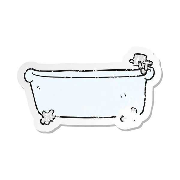 Retro distressed sticker of a cartoon bath — Stock Vector