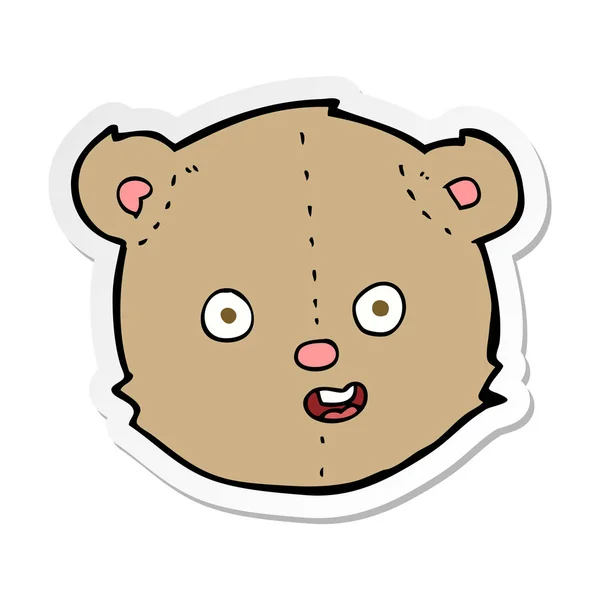 Sticker van een cartoon teddy bear hoofd — Stockvector