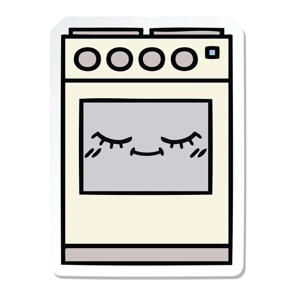 Sticker Van Een Leuke Cartoon Keuken Oven — Stockvector