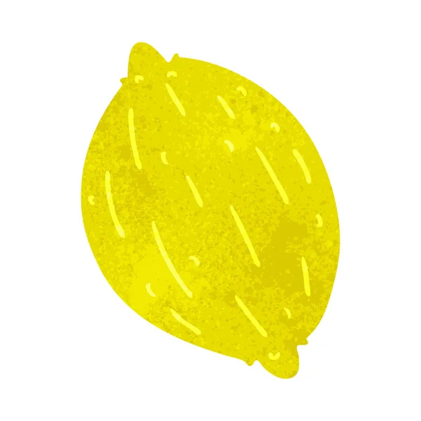 Retro Kreslené Ilustrace Citronu — Stockový vektor