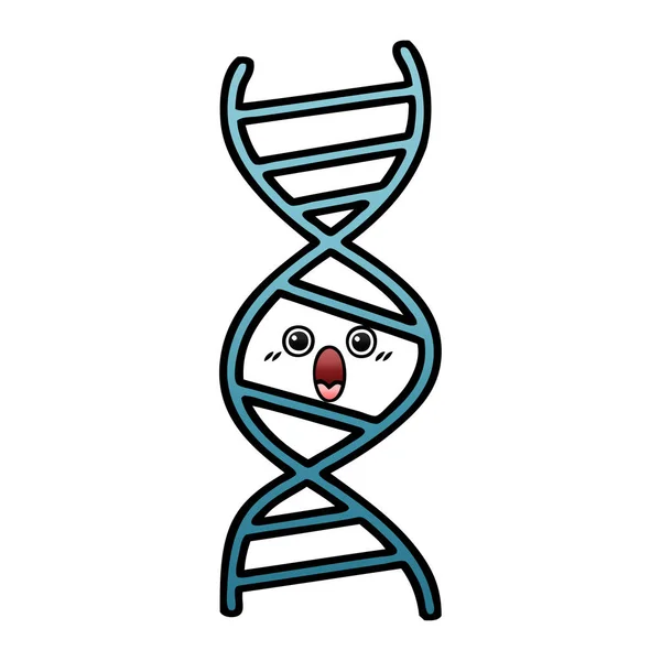 Gradiente sombreado banda desenhada DNA strand —  Vetores de Stock