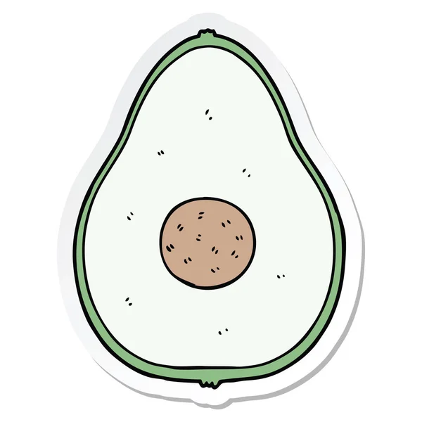 Sticker Cartoon Avocado — Stock Vector