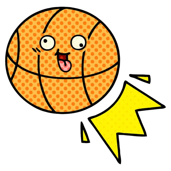 Comic book style cartoon basketball — Stock Vector