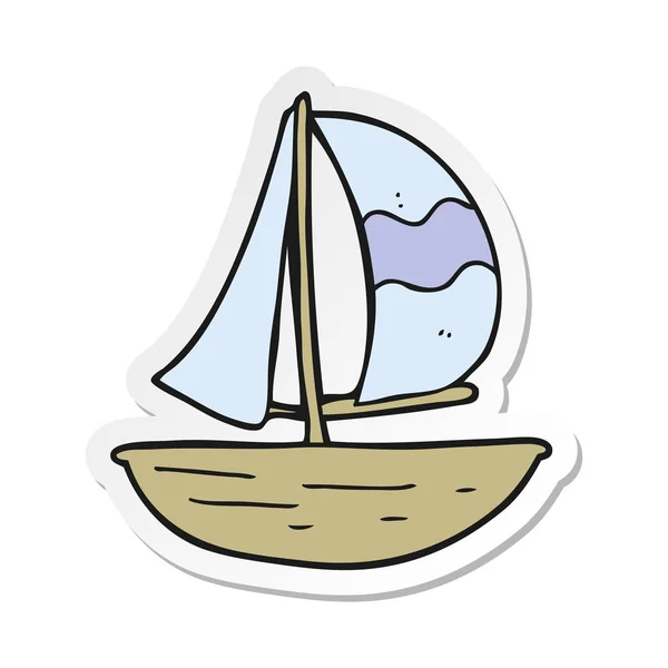 Sticker Van Een Cartoon Zeil Schip — Stockvector