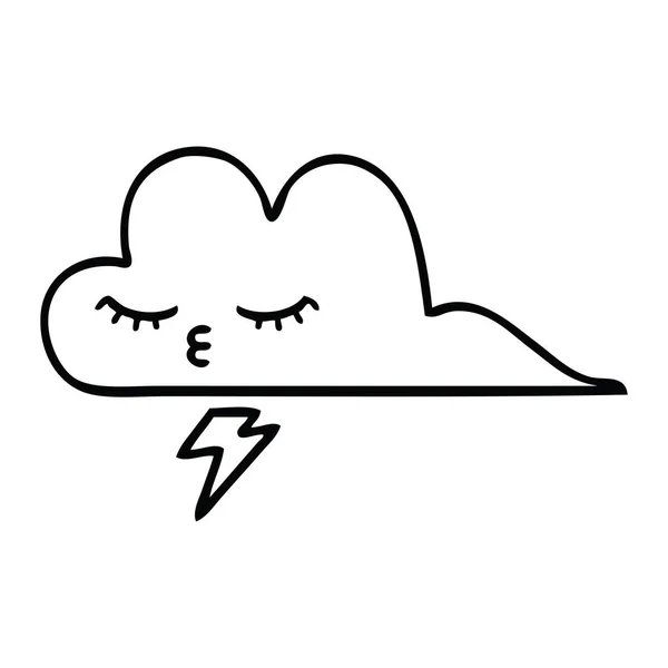 线画一个风暴云的漫画 — 图库矢量图片