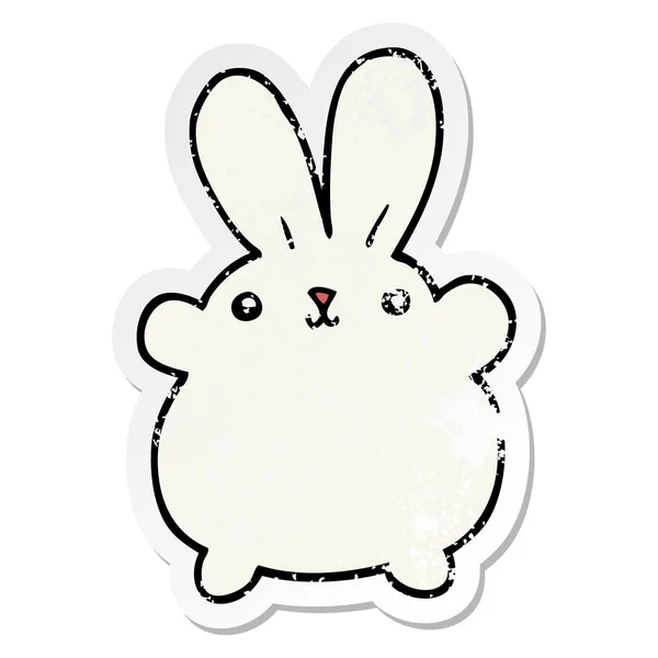 Nödställda klistermärke av en gullig tecknad kanin — Stock vektor