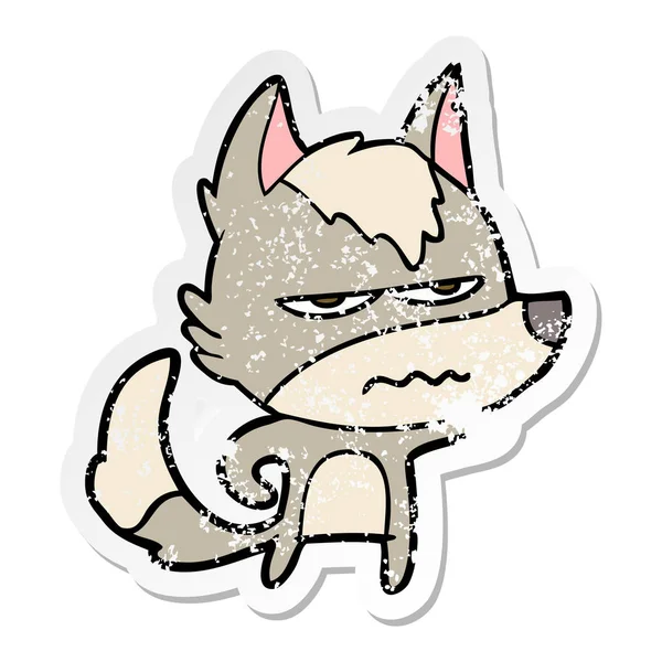 bir karikatür rahatsız kurt sıkıntılı etiket