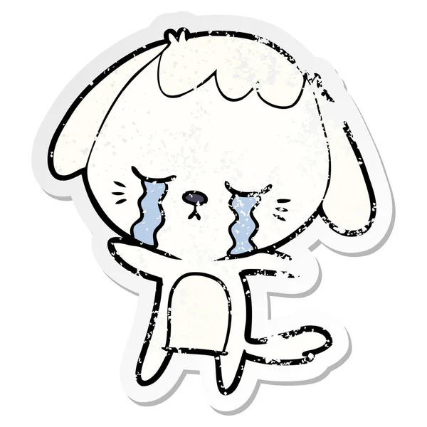 bir çizgi film ağlayan köpek sıkıntılı etiket