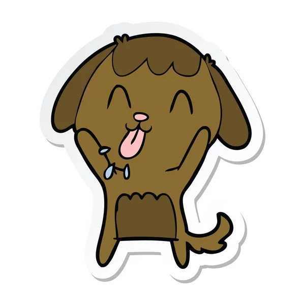 Pegatina Lindo Perro Dibujos Animados — Vector de stock