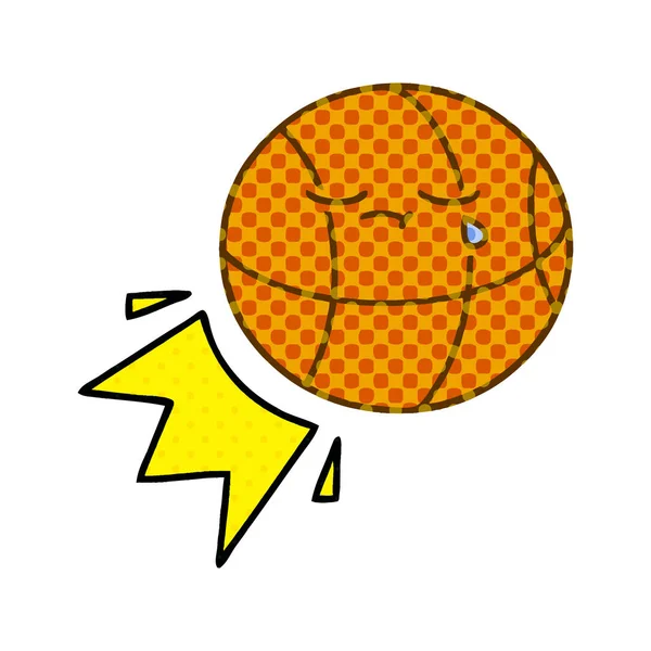Comic Stil Karikatur Eines Basketballs — Stockvektor