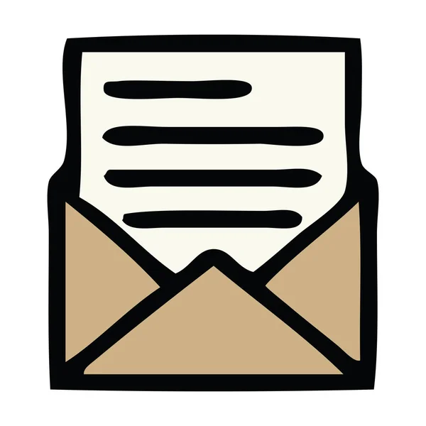 Sevimli Çizgi Bir Mektup Zarf — Stok Vektör