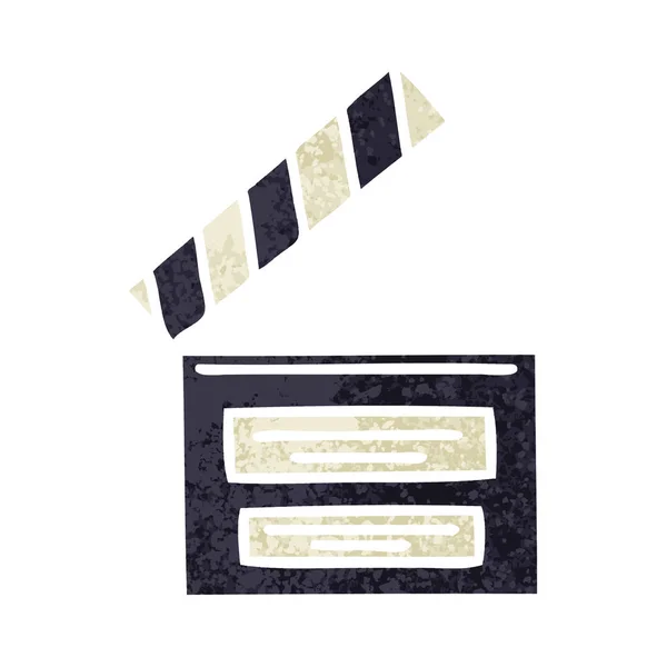 Retro Illüstrasyon Tarzı Çizgi Film Clapper Kurulu — Stok Vektör