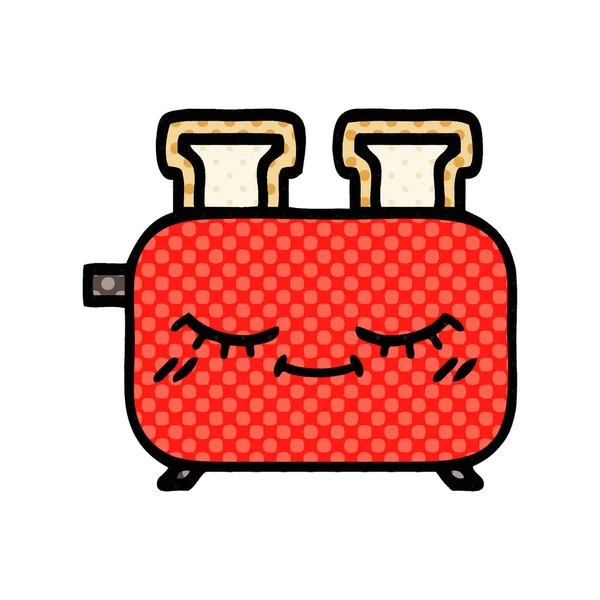 Comic book style cartoon of a toaster — Stock Vector