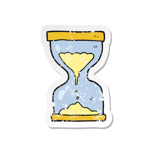 Retro distressed sticker of a cartoon sand timer hourglass — Stock Vector