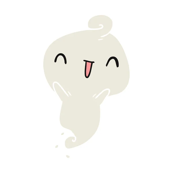 Cartoon kawaii cute dead ghost — Stock Vector