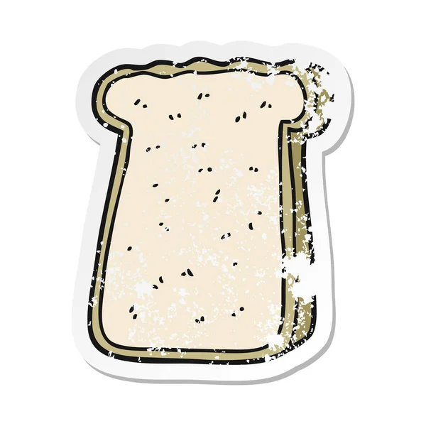 Retro noodlijdende sticker voor een tekenfilm slice toast — Stockvector