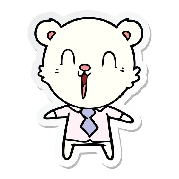 Sticker Happy Cartoon Polar Bear — Stock Vector