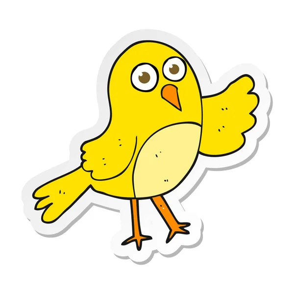 Nálepka kreslený pták — Stockový vektor