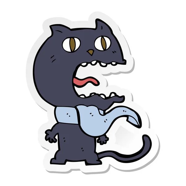 Nálepka Kreslená Vystrašená Kočka — Stockový vektor