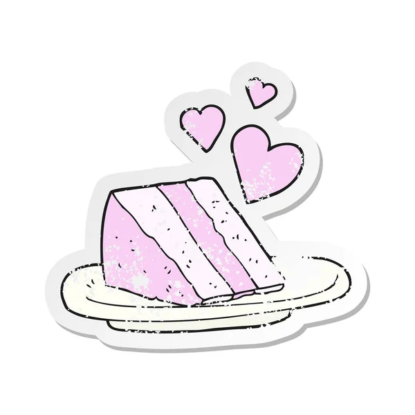 Retro distressed sticker of a cartoon lovely cake — Stock Vector
