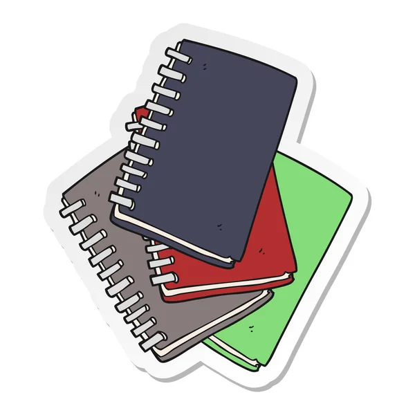 Pegatina Cuaderno Notas Dibujos Animados — Vector de stock