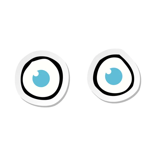 Sticker of a cartoon eyes — Stock Vector
