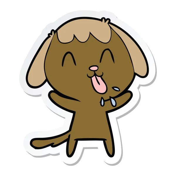 Samolepka pes roztomilý kreslený — Stockový vektor