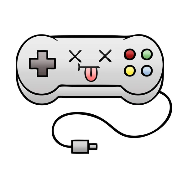 Gradient Shaded Cartoon Game Controller — Stock Vector