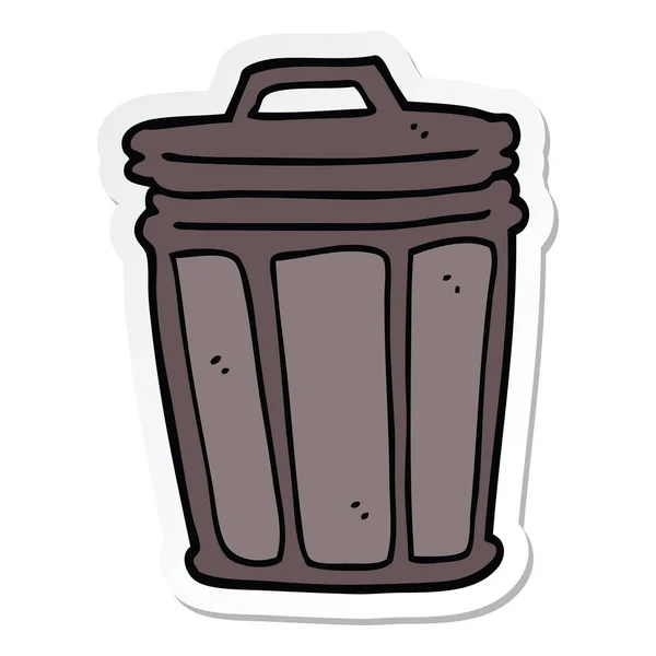 Sticker Cartoon Trash Can — Stock Vector