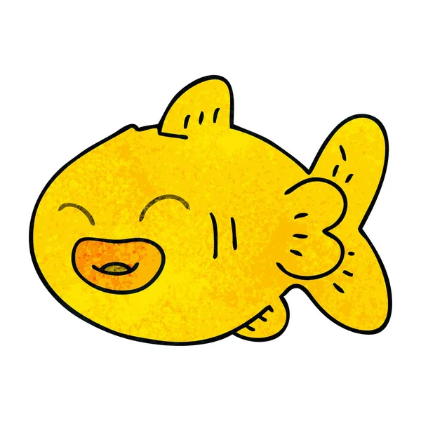 Hand Drawn Quirky Cartoon Fish — Stock Vector