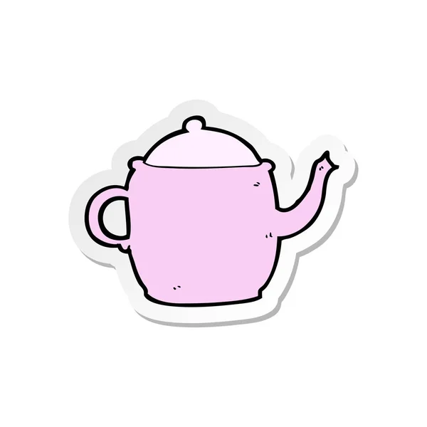 卡通茶壶的贴纸 — 图库矢量图片