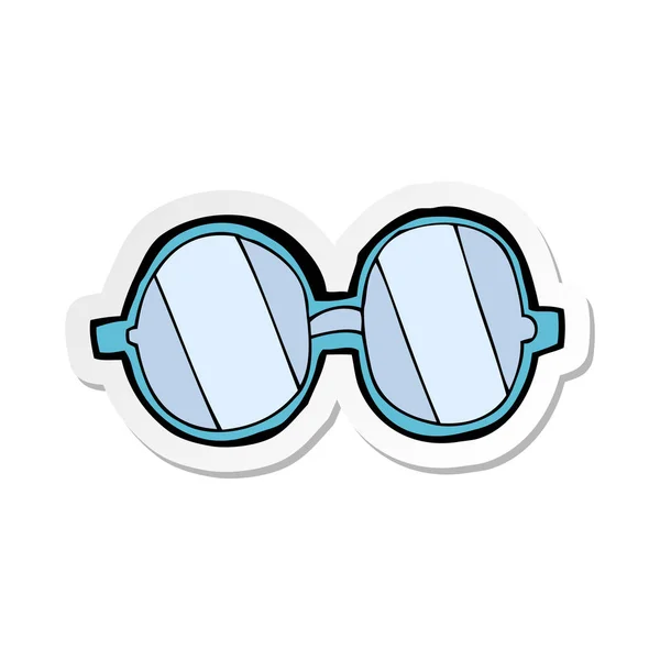 Klistermärke en tecknad glasögon — Stock vektor