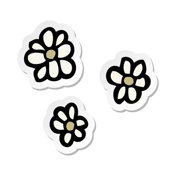 Sticker of a cartoon flowers — Stock Vector