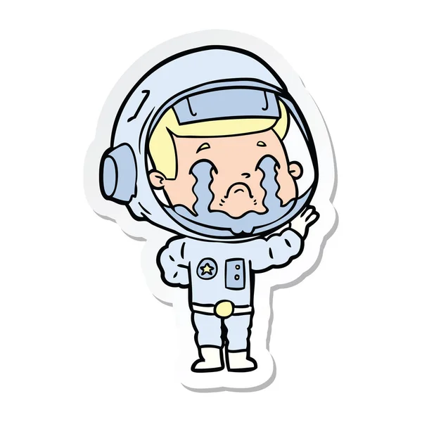 Αυτοκόλλητο Μια Γελοιογραφία Κλάμα Αστροναύτη — Διανυσματικό Αρχείο