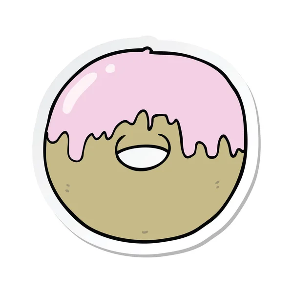 Etiqueta Donut Desenho Animado — Vetor de Stock